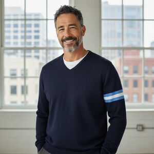 Kingsland Equestrian Men's Hanford 100% Cotton V-Neck Sweater -Navy NWT XXL